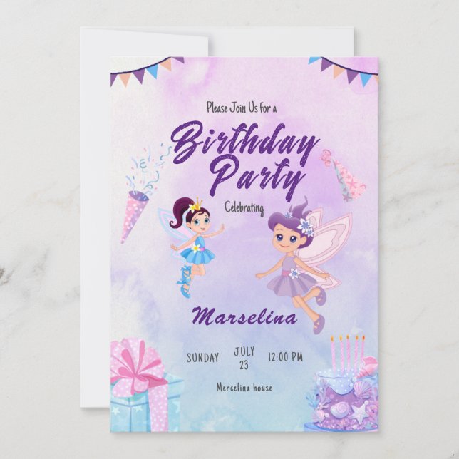 Tarjeta De Invitación A La Fiesta De Cumpleaños De (Anverso)