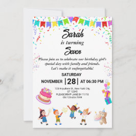 Tarjeta de invitación a la fiesta de cumpleaños el