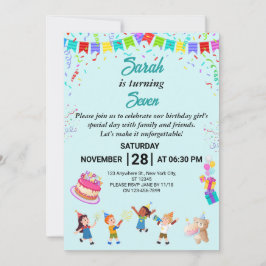 Tarjeta de invitación a la fiesta de cumpleaños el