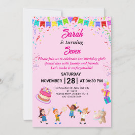 Tarjeta de invitación a la fiesta de cumpleaños el