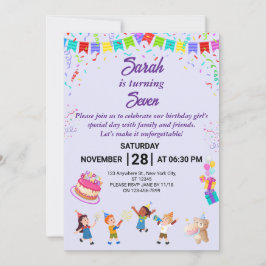 Tarjeta de invitación a la fiesta de cumpleaños el
