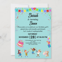 Tarjeta de invitación a la fiesta de cumpleaños el