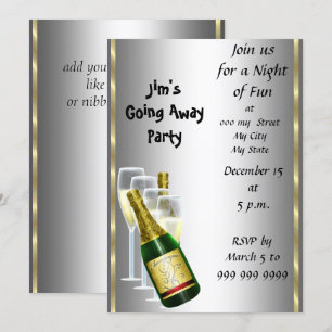 Tarjeta de invitación a la fiesta de despedida