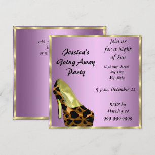Tarjeta de invitación a la fiesta de despedida adi