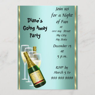 Tarjeta de invitación a la fiesta de despedida Adi