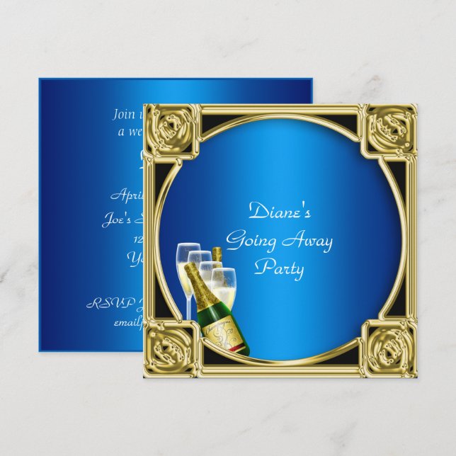 Tarjeta de invitación a la fiesta de despedida Adi (Anverso / Reverso)