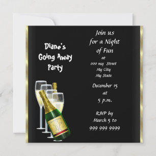 Tarjeta de invitación a la fiesta de despedida Adi