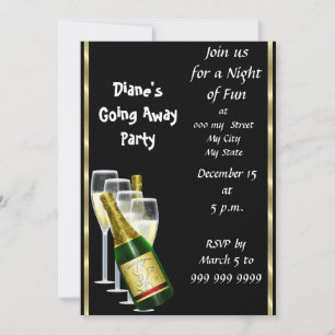 Tarjeta de invitación a la fiesta de despedida Adi
