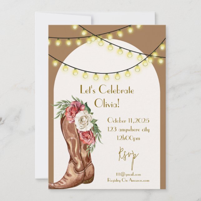 tarjeta de invitación a la fiesta de despedida de  (Anverso)