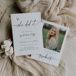 Tarjeta de invitación a la fiesta de graduación Bo