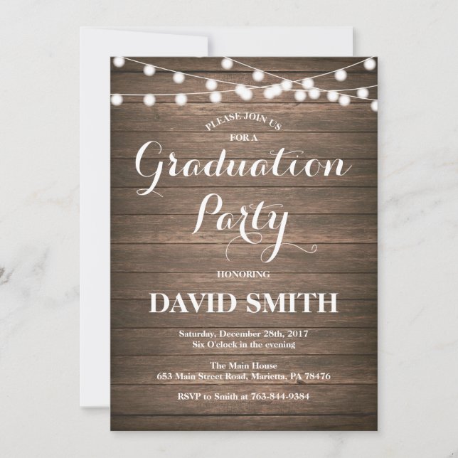 Tarjeta de invitación a la fiesta de graduación de (Anverso)