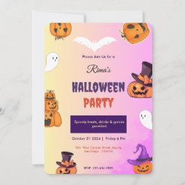 Tarjeta de invitación a la fiesta de Halloween con
