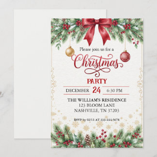 Tarjeta de Invitación a la Fiesta de Navidad con L