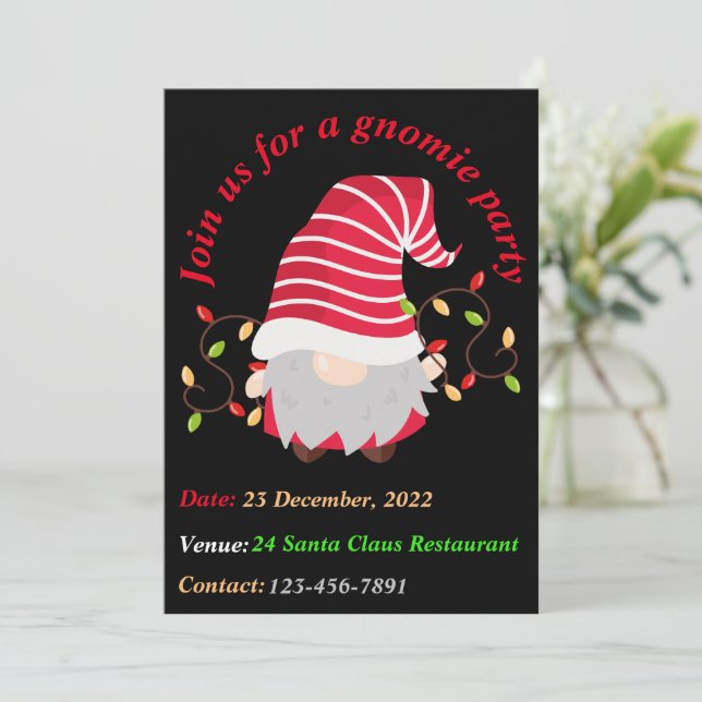 Tarjeta de Invitación a la Fiesta de Navidad de Gn (Anverso de pie)