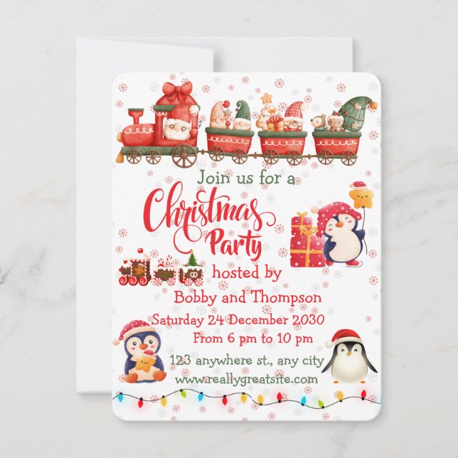Tarjeta de invitación a la fiesta de Navidad de Sa (Anverso)