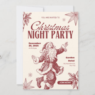 Tarjeta de invitación a la fiesta de Navidad de Sa