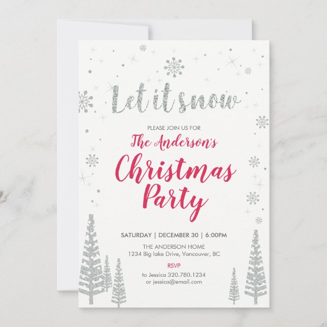 Tarjeta de invitación a la fiesta de Navidad / día (Anverso)