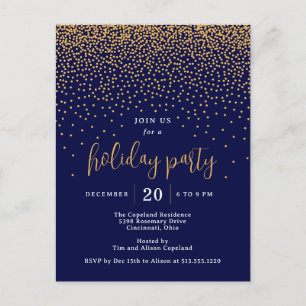Tarjeta de invitación a la fiesta de puntos brilla