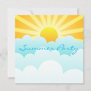 Tarjeta de invitación a la fiesta de verano de Sun
