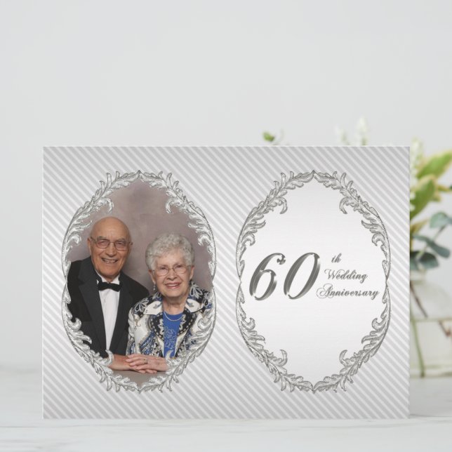 Tarjeta de invitación a la foto del 60 aniversario (Anverso de pie)