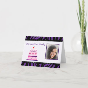 Tarjeta de invitación a la fotografía Fiesta Quinc