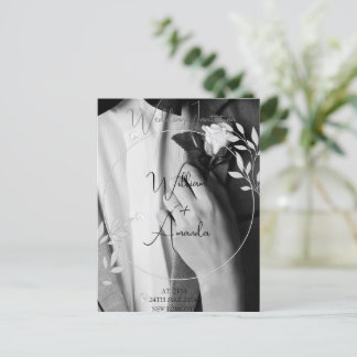 Tarjeta de invitación a la fotografía negra, blanc
