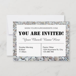 Tarjeta de Invitación a la Iglesia de Guijarros de