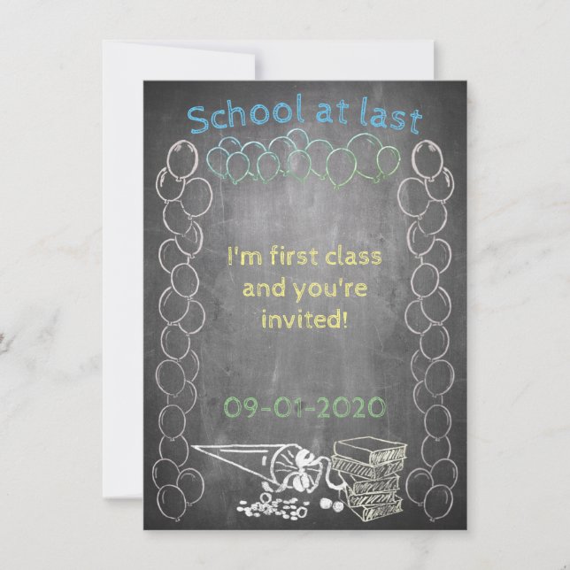 Tarjeta de invitación a la inscripción escolar en  (Anverso)