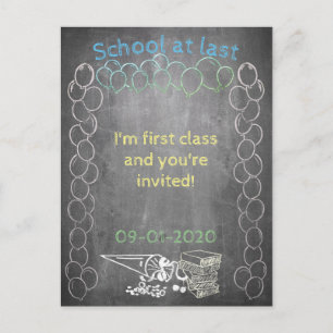 Tarjeta de invitación a la inscripción escolar en 