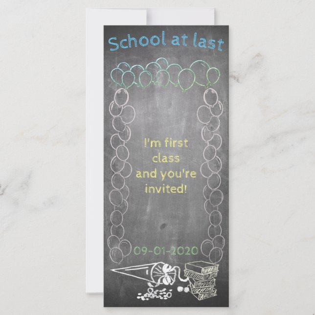 Tarjeta de invitación a la inscripción escolar en  (Anverso)