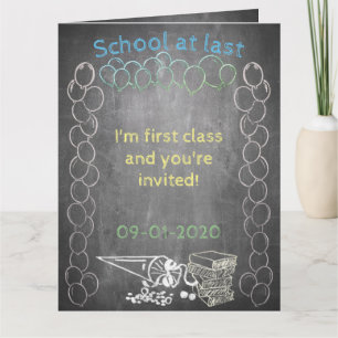 Tarjeta de invitación a la inscripción escolar en 