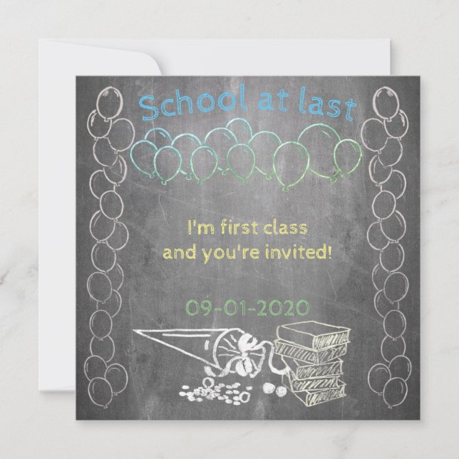 Tarjeta de invitación a la inscripción escolar en  (Anverso)
