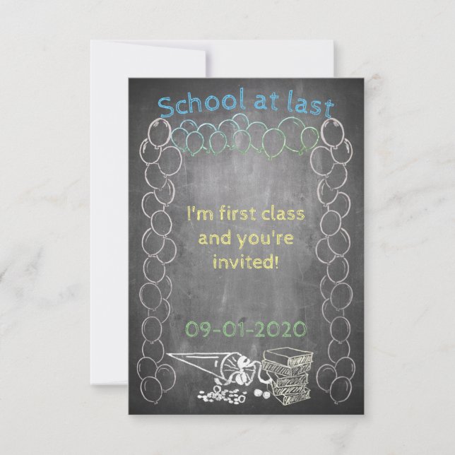 Tarjeta de invitación a la inscripción escolar en  (Anverso)
