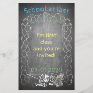 Tarjeta de invitación a la inscripción escolar en 