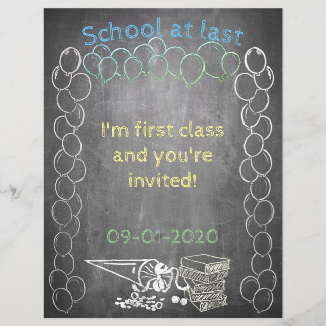 Tarjeta de invitación a la inscripción escolar en  (Anverso)
