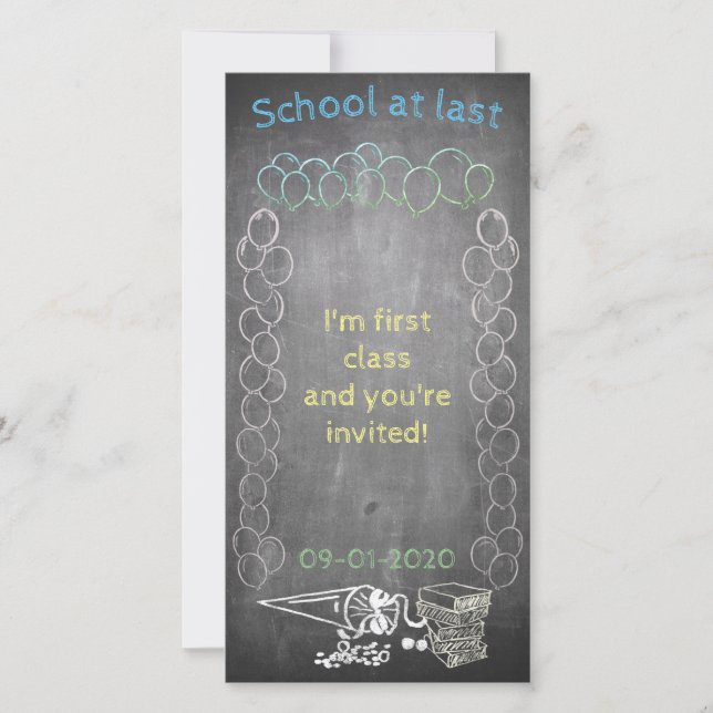 Tarjeta de invitación a la inscripción escolar en  (Anverso)