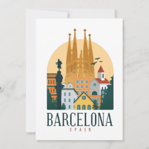 Tarjeta de invitación a la línea aérea de Barcelon