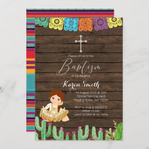Tarjeta de invitación a la Navidad para el bautism