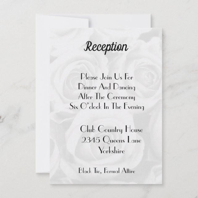 Tarjeta de Invitación a la Recepción de Boda Simpl (Anverso)