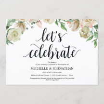 Tarjeta de invitación a la recepción de la boda de
