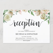 Tarjeta de invitación a la recepción de la boda de