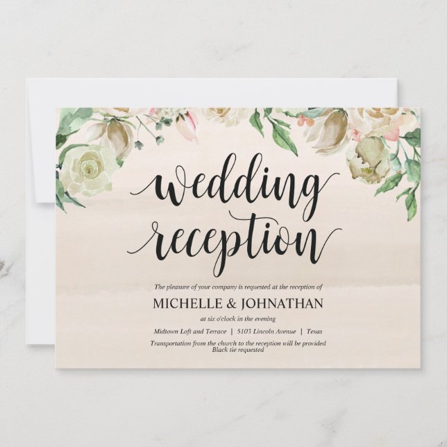 Tarjeta de invitación a la recepción de la boda de (Anverso)