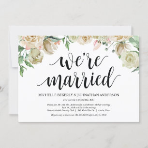 Tarjeta de invitación a la recepción del Elopement