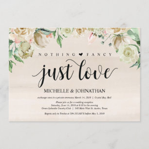 Tarjeta de invitación a la recepción del Elopement