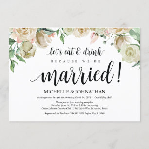 Tarjeta de invitación a la recepción del Elopement