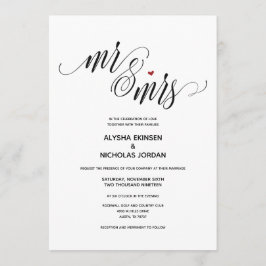Tarjeta de invitación a la Sra. Wedding