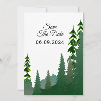 Tarjeta de invitación a los árboles de montaña de 