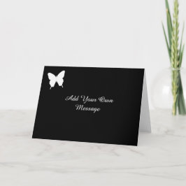Tarjeta de invitación a mariposa negra y blanca
