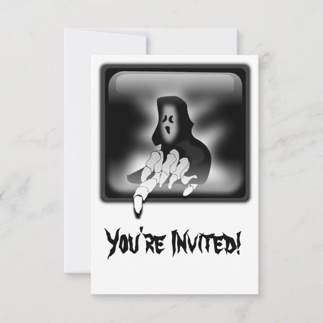 Tarjeta de invitación a Personalizado de muerte de (Anverso)