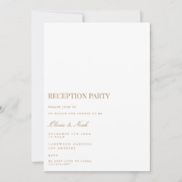 Tarjeta de invitación a recepción de color blanco 